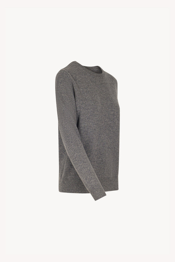 Girocollo in Maglia Rasata in Puro Cashmere Derby