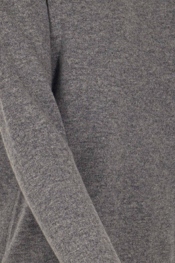 Girocollo in Maglia Rasata in Puro Cashmere Derby