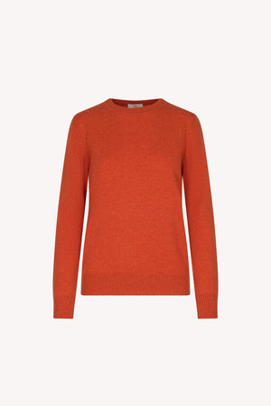 Orange Pure Cashmere Crew Neck Sweater in Plain Stitch