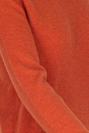 Orange Pure Cashmere Crew Neck Sweater in Plain Stitch