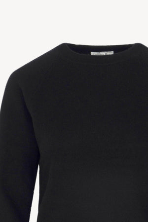 Girocollo Manica Raglan in Puro Cashmere Nero