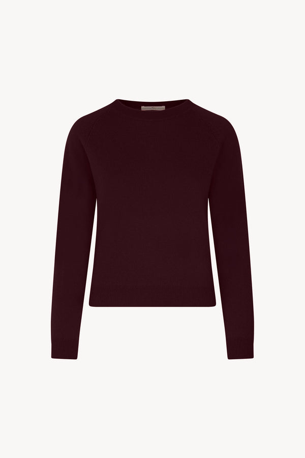 Girocollo Manica Raglan in Puro Cashmere Acero