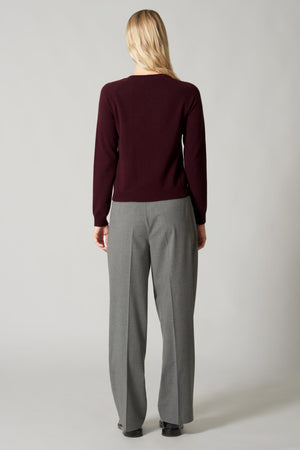 Girocollo Manica Raglan in Puro Cashmere Acero