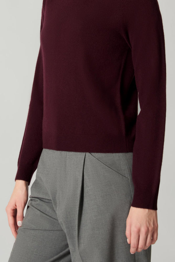 Girocollo Manica Raglan in Puro Cashmere Acero