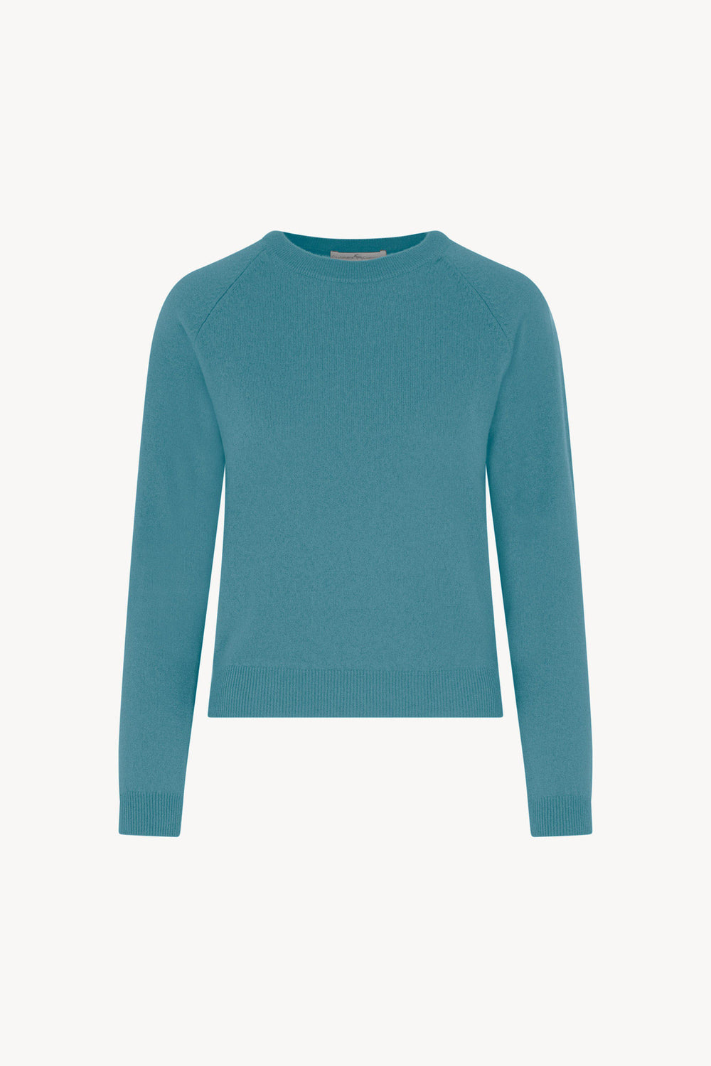 Girocollo Manica Raglan in Puro Cashmere Turchese
