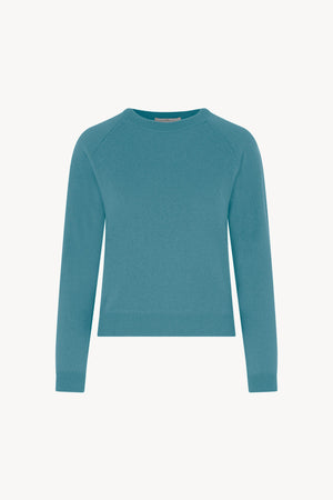 Girocollo Manica Raglan in Puro Cashmere Turchese