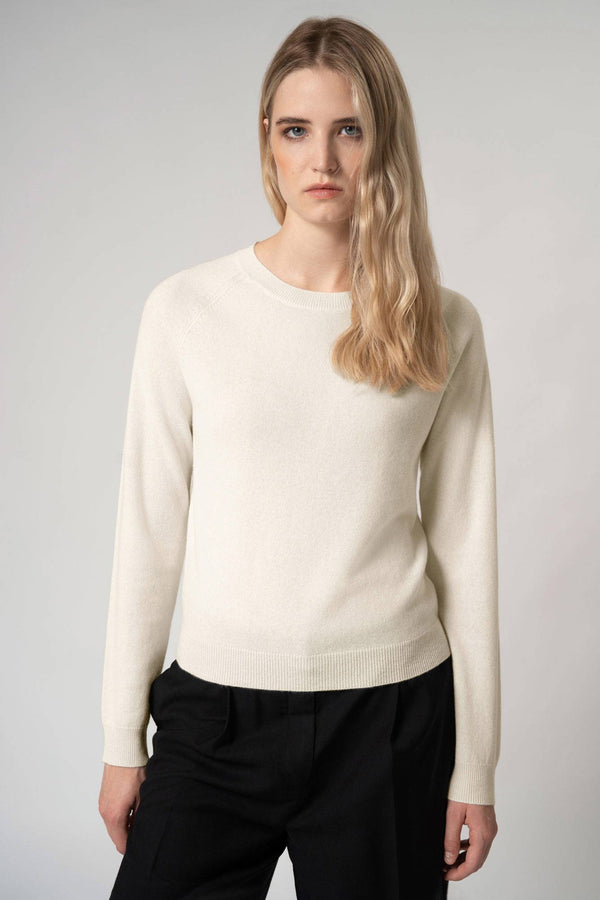Girocollo Manica Raglan in Puro Cashmere Turchese
