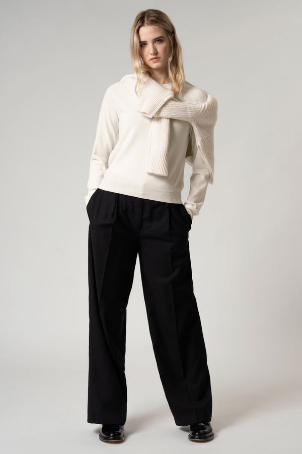 Girocollo Manica Raglan in Puro Cashmere Turchese