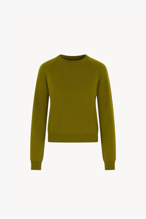 Girocollo Manica Raglan in Puro Cashmere Oliva