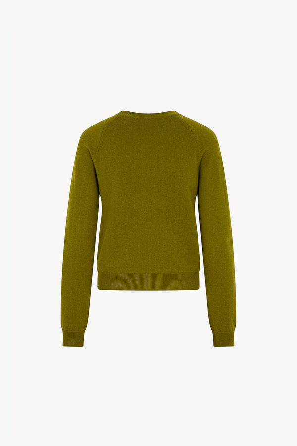 Girocollo Manica Raglan in Puro Cashmere Oliva