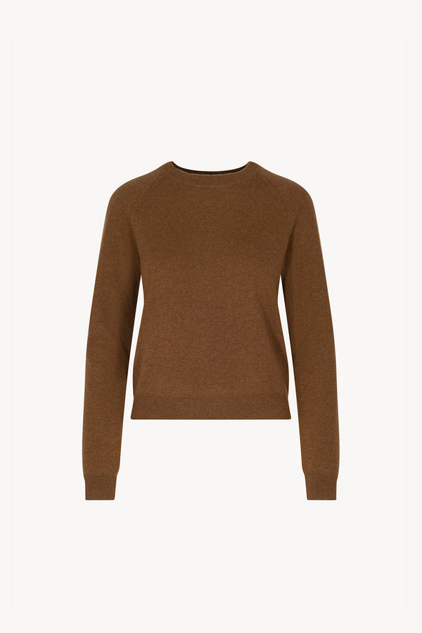 Girocollo Manica Raglan in Puro Cashmere Terracotta