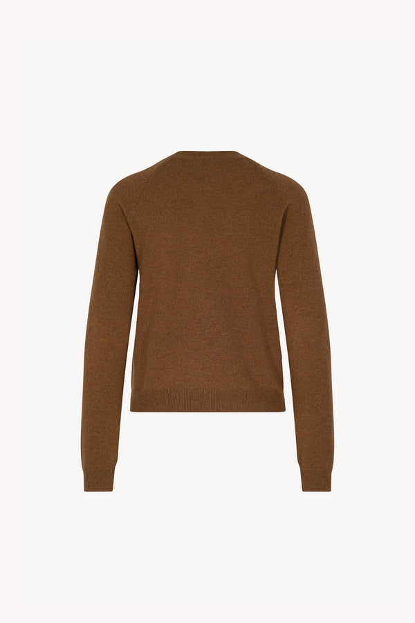 Girocollo Manica Raglan in Puro Cashmere Terracotta