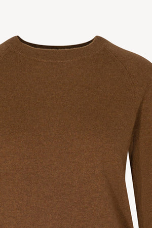 Girocollo Manica Raglan in Puro Cashmere Terracotta