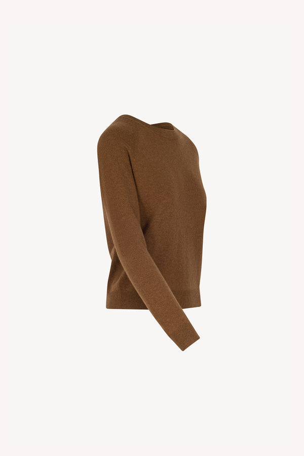 Girocollo Manica Raglan in Puro Cashmere Terracotta