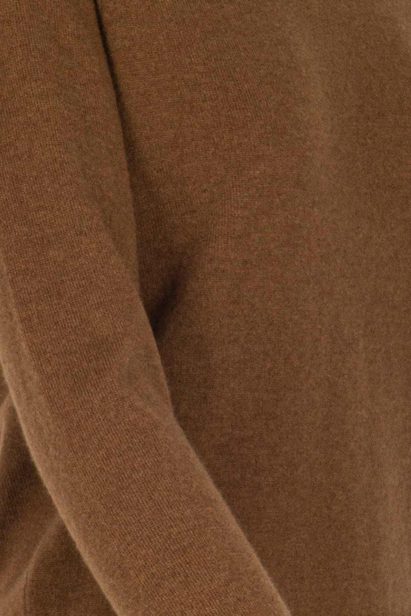 Girocollo Manica Raglan in Puro Cashmere Terracotta
