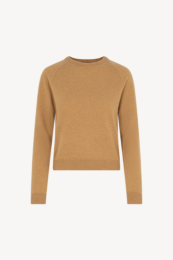 Girocollo Manica Raglan in Puro Cashmere Cammello