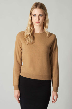 Girocollo Manica Raglan in Puro Cashmere Cammello
