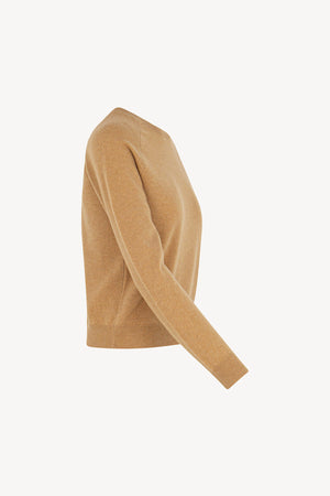 Girocollo Manica Raglan in Puro Cashmere Cammello