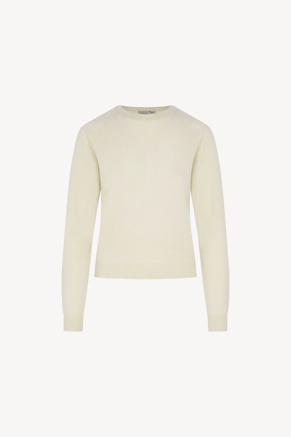 Girocollo Manica Raglan in Puro Cashmere Latte