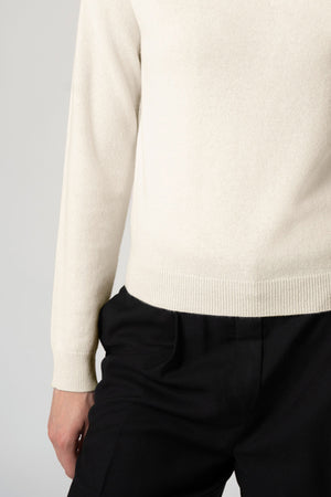 Girocollo Manica Raglan in Puro Cashmere Latte