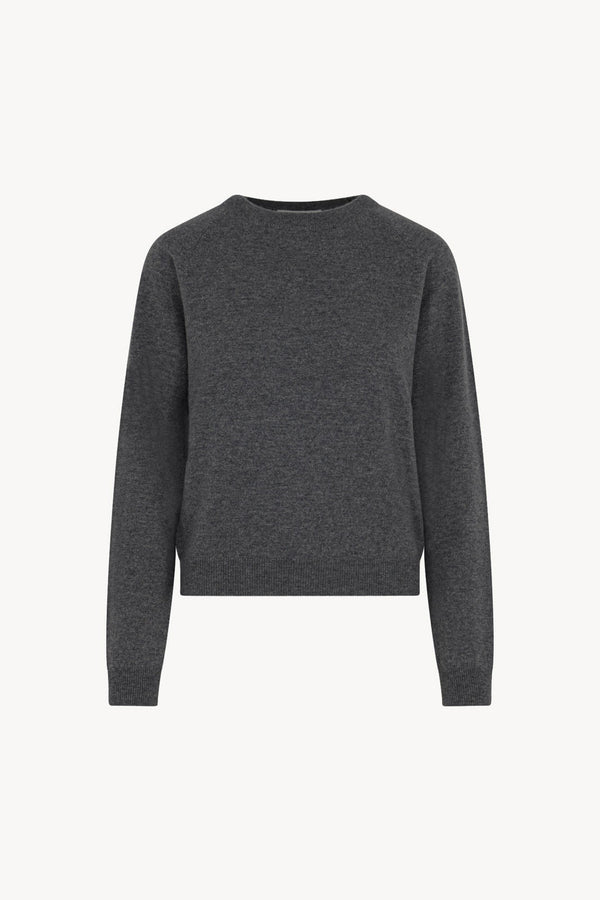 Girocollo Manica Raglan in Puro Cashmere Antracite