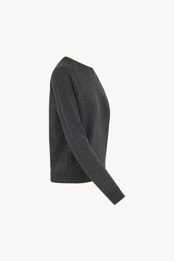 Girocollo Manica Raglan in Puro Cashmere Antracite