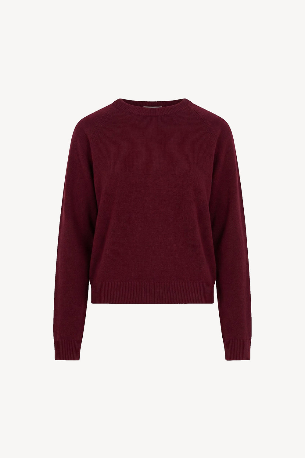 Girocollo Manica Raglan in Puro Cashmere Melograno