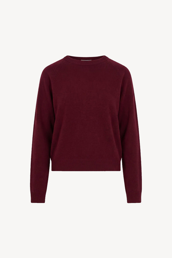 Girocollo Manica Raglan in Puro Cashmere Melograno