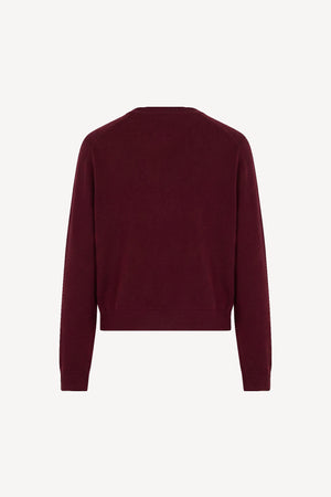 Girocollo Manica Raglan in Puro Cashmere Melograno