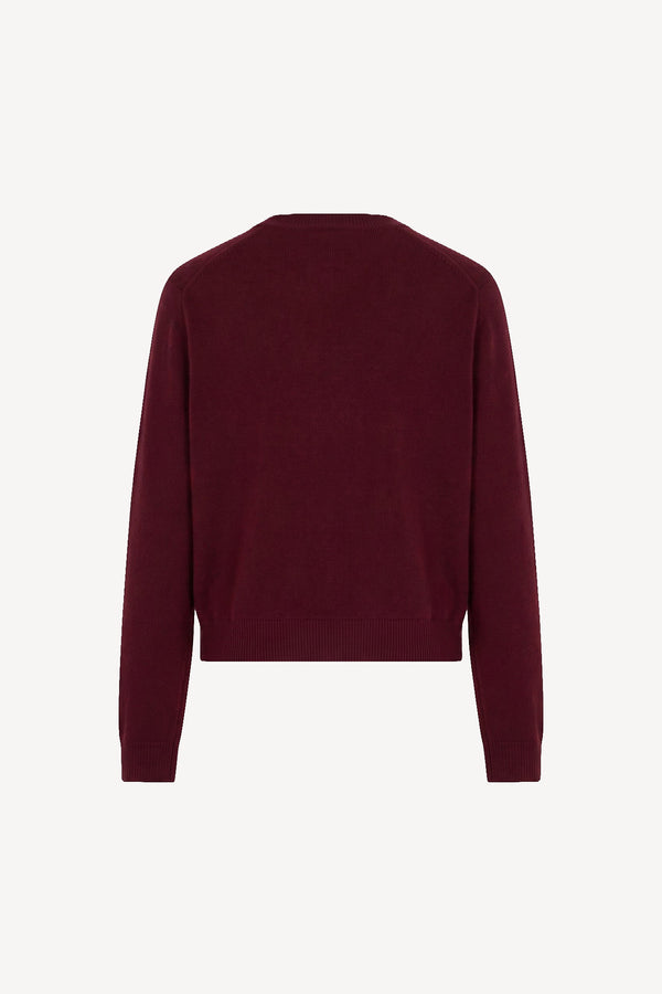 Girocollo Manica Raglan in Puro Cashmere Melograno