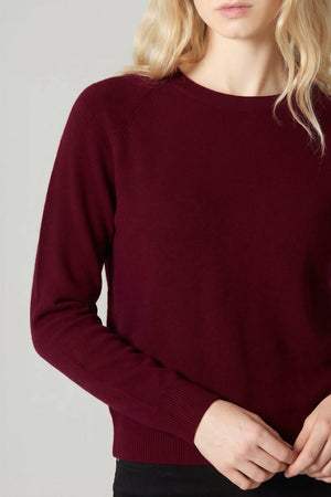 Girocollo Manica Raglan in Puro Cashmere Melograno