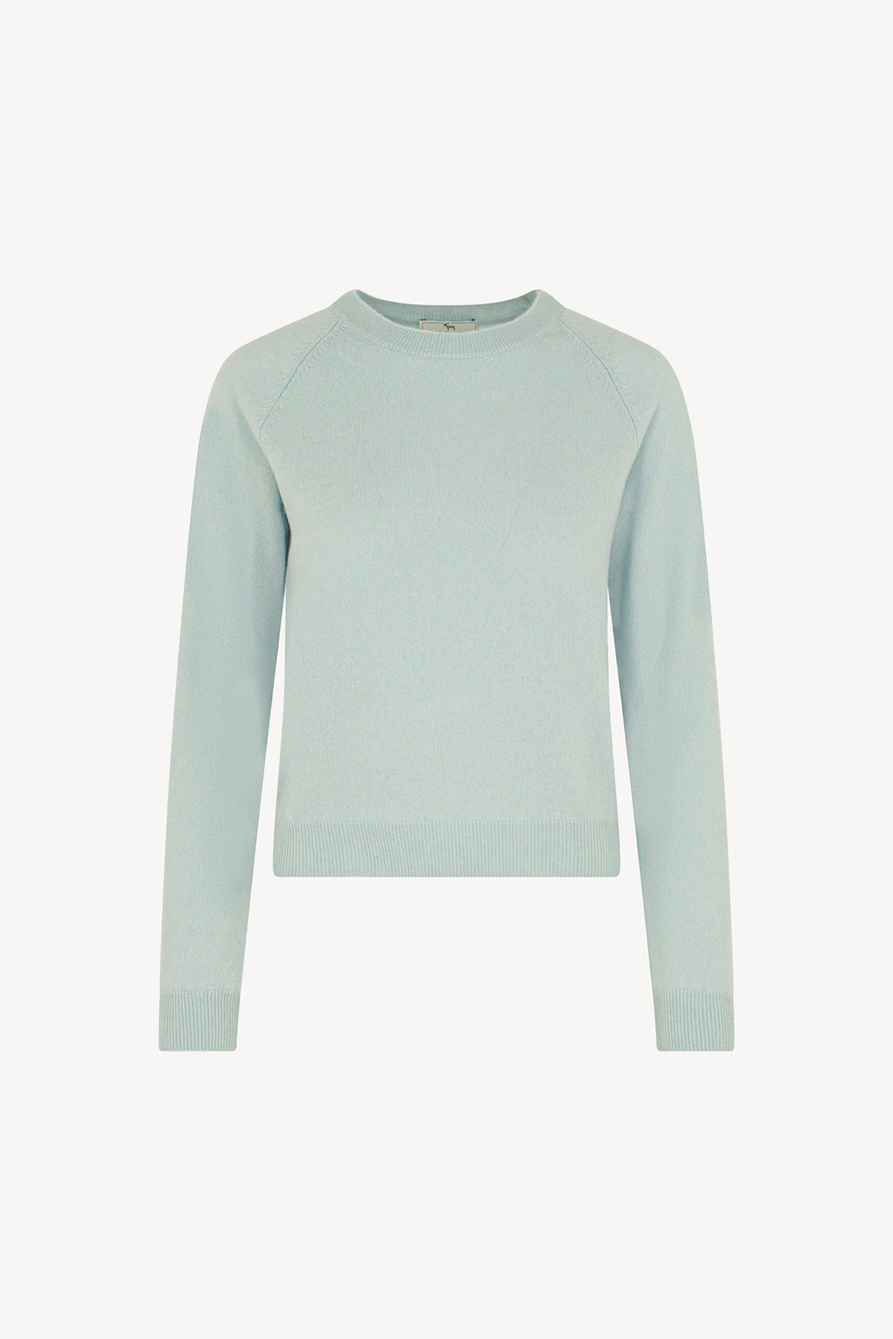 Girocollo Manica Raglan in Puro Cashmere Acquamarina