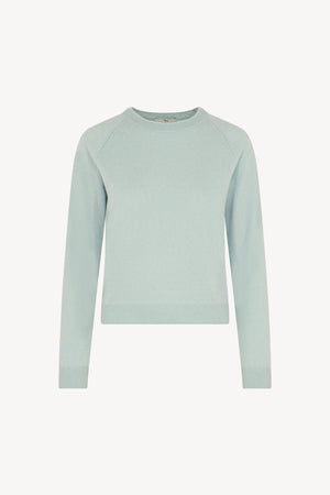 Girocollo Manica Raglan in Puro Cashmere Acquamarina