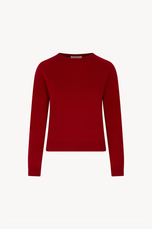 Girocollo Manica Raglan in Puro Cashmere Rubino