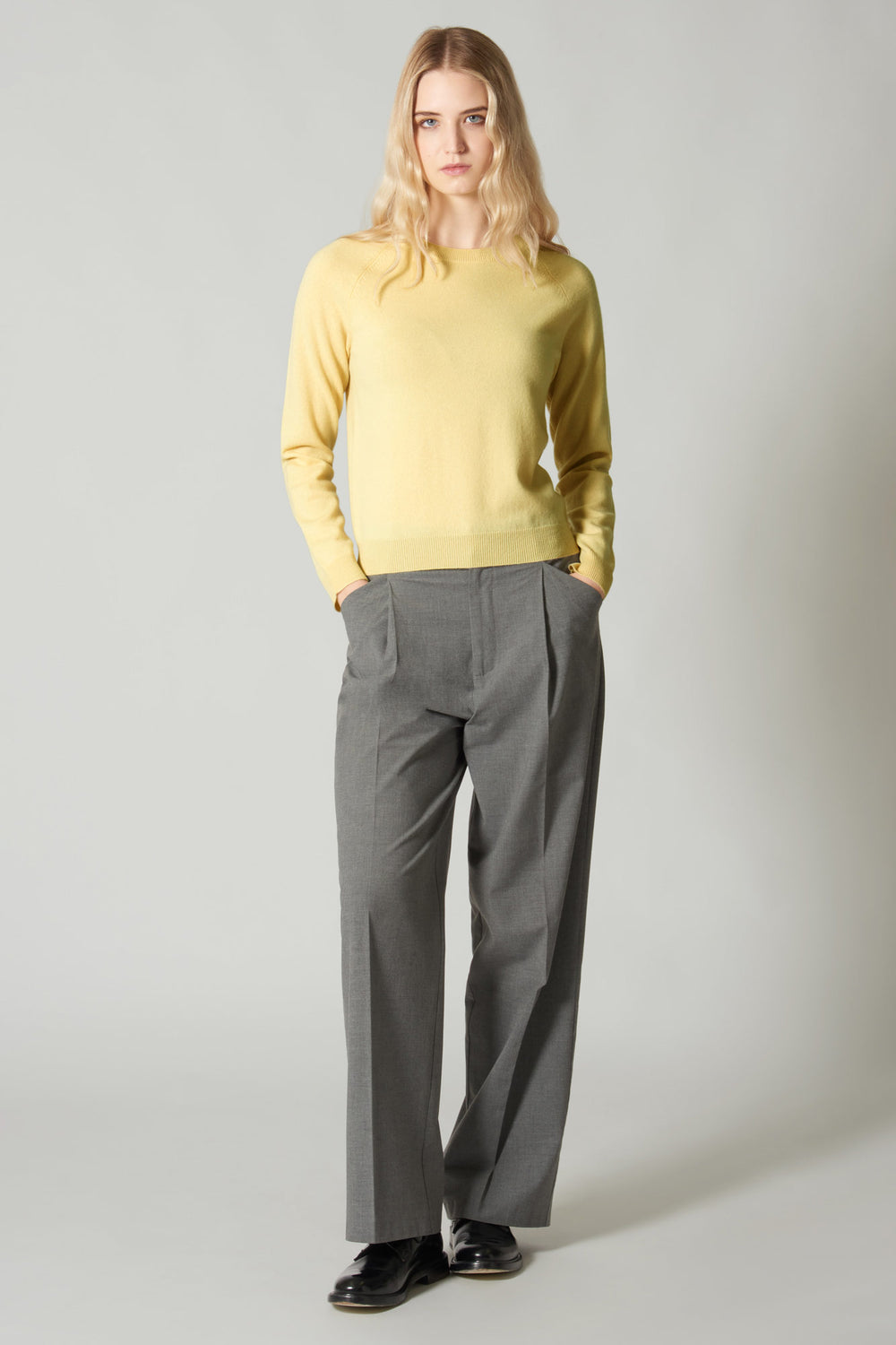 Girocollo Manica Raglan in Puro Cashmere Vanilla