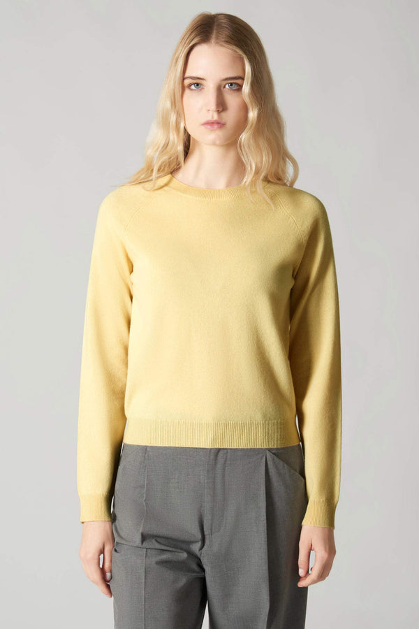 Girocollo Manica Raglan in Puro Cashmere Vanilla