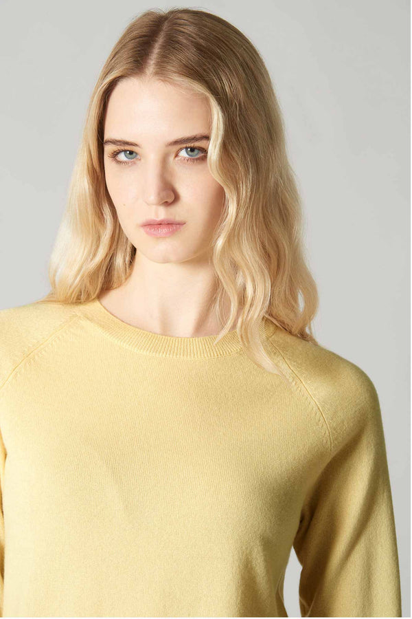 Girocollo Manica Raglan in Puro Cashmere Vanilla