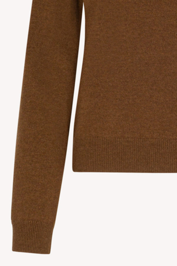 Terracotta Pure Cashmere Turtleneck Sweater with Raglan Sleeves