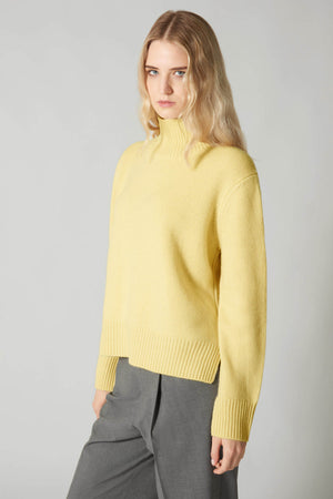 Maglia Lupetto Spacchi 8 Fili in Puro Cashmere Turchese