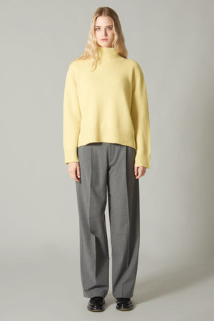 Maglia Lupetto Spacchi 8 Fili in Puro Cashmere Turchese