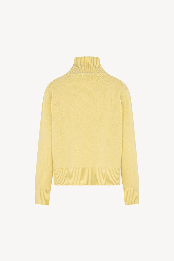 Maglia Lupetto Spacchi 8 Fili in Puro Cashmere Vanilla