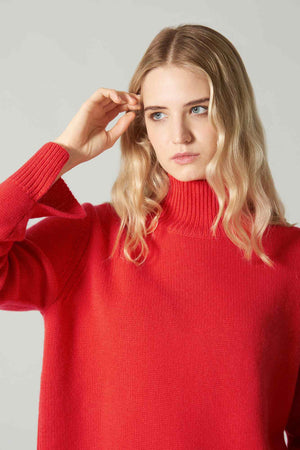 Maglia Lupetto Spacchi 8 Fili in Puro Cashmere Bitter