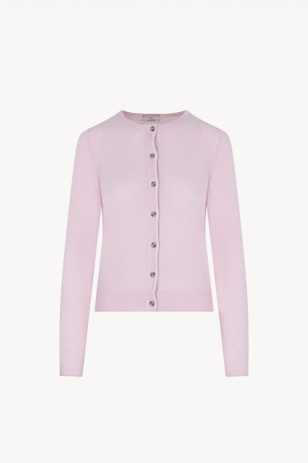 Cardigan Girocollo in Puro Cashmere Rosa