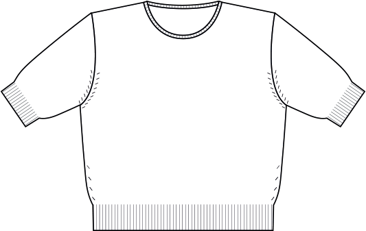 Girocollo Mezza Manica Cotone - Seta - Cashmere