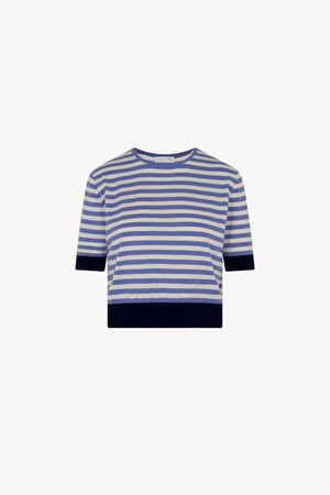 Girocollo Mezza Manica Righe Cotone - Seta - Cashmere