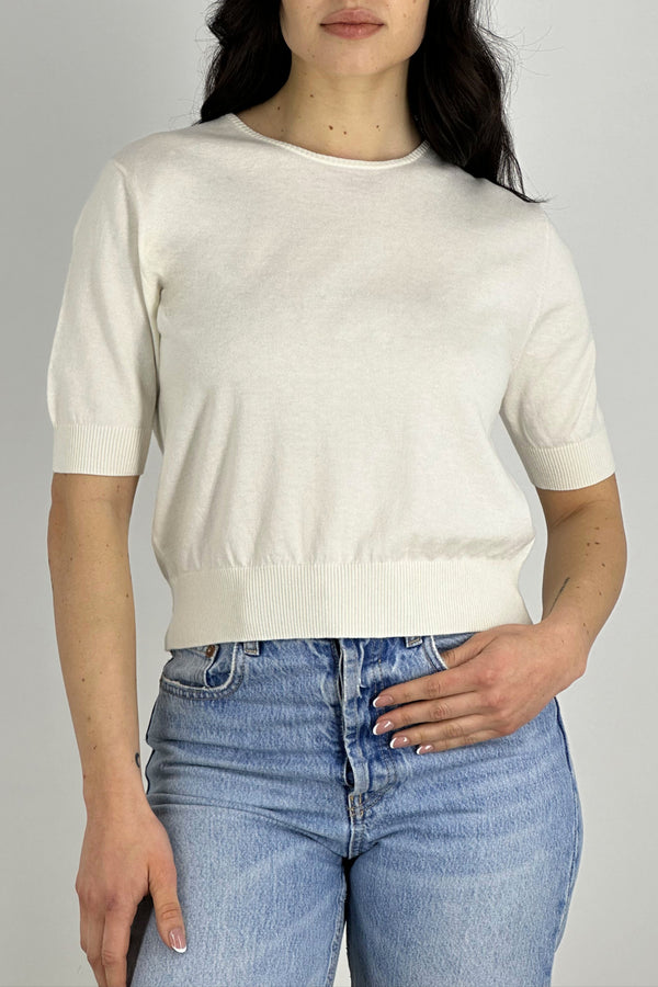 Girocollo Mezza Manica Cotone - Seta - Cashmere