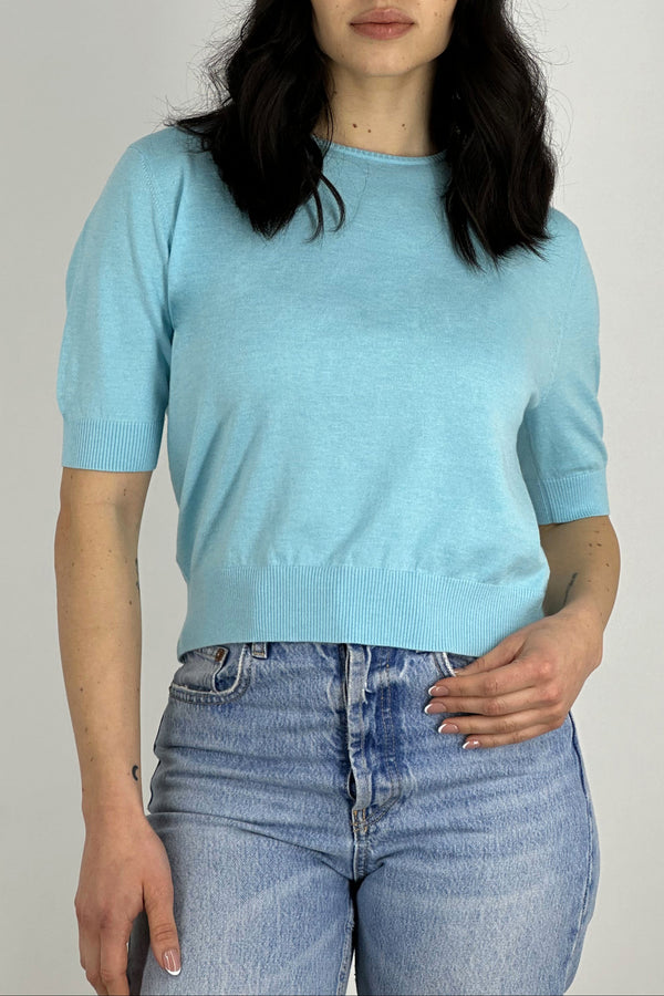 Girocollo Mezza Manica Cotone - Seta - Cashmere