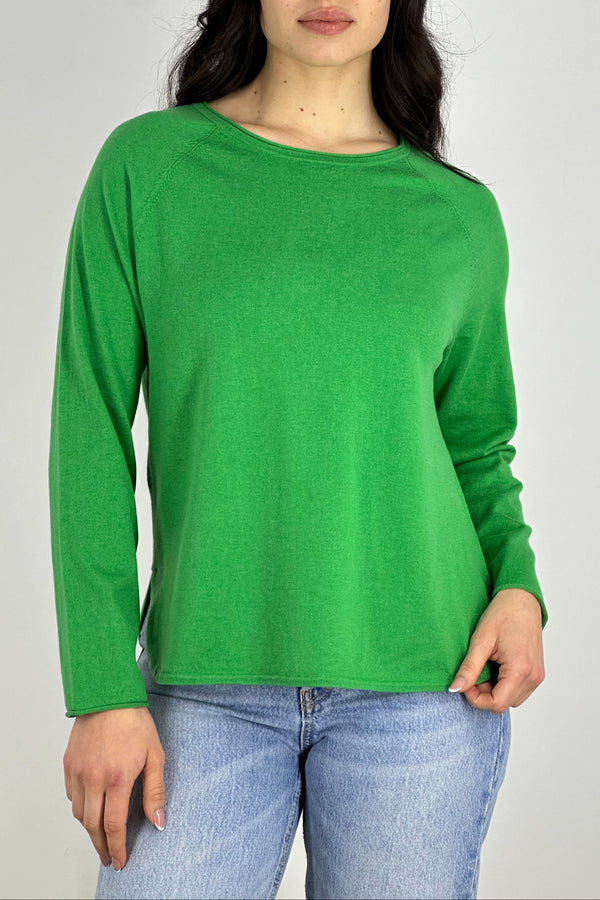 Maglia Stondata Cotone - Seta - Cashmere