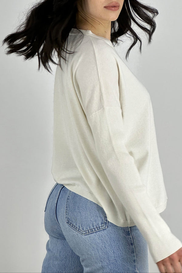 Cardigan Over Cotone - Seta - Cashmere