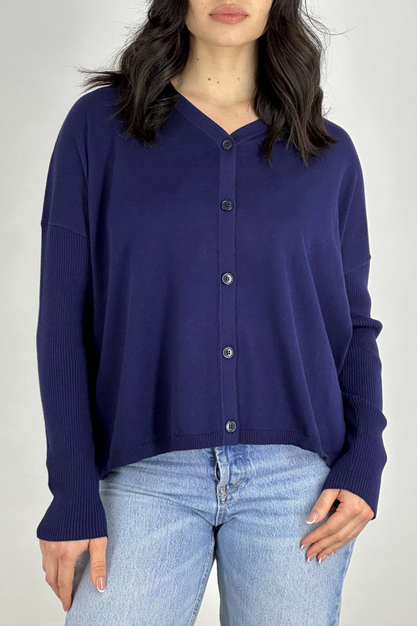 Cardigan Over Cotone - Seta - Cashmere